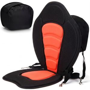 Vinsot Kayak Seat Cushion Universal Paddle Board Seat with Back Support Adjustable Non Slip Boat Chair Seats with 4 Straps and Storage Bag for Kayak Boat Sup Canoe