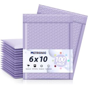 Metronic Bubble Mailers 6x10" 100 Pack Lilac Purple Self-Seal Padded Envelopes Usable Size 6x9" Waterproof Bubble Envelopes Bulk for Small Business Padded Mailers for Mailing Jewelry #0