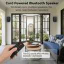 6.5 Inch Wall Mounted Bluetooth 5.4 Speakers, Peak 400W Indoor/Outdoor Waterproof Multi-Sync 200 Speakers/Auto-Pairing Auracast/Remote Control, 120 FT Range for Patio/Garage/Home (NO MIC,Black, Pair)
