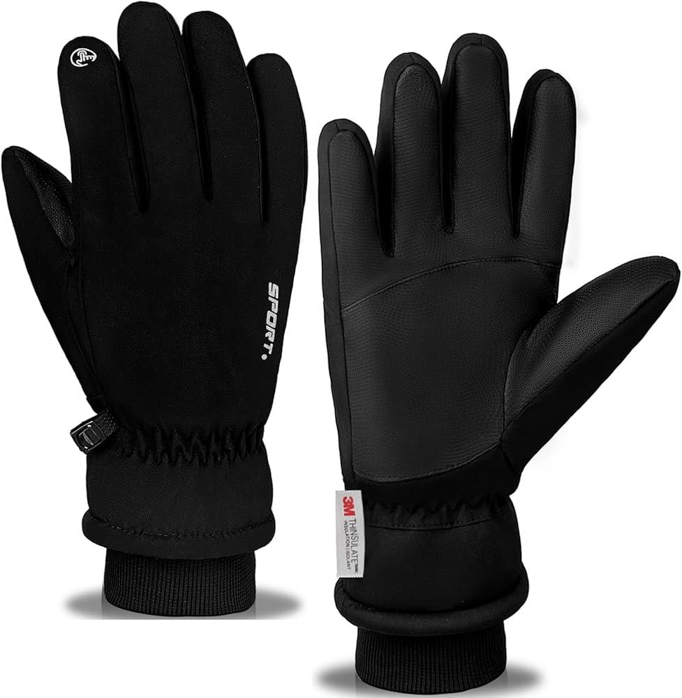 TRENDOUX Winter Gloves for Men Warm: 3M Thinsulate -20℉ Windproof Waterproof Ski Women Glove with Touchscreen Thermal Lining Anti-Slip for Work Cycling Motorcycle Snowboarding M