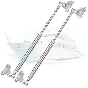 ARANA Stainless Gas Struts 20 inch 150lbs, Marine Gas Struts 20 inch 667N with Brackets, Hydraulic Lift Support Hinges for Heavy Duty Door Cabinet Boat Lid(Fits 120-165 lbs Lid), 2 Pcs