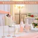 Therwen 20 Pcs Metal Table Numbers 1-20 Table Numbers for Wedding Reception 12 Inch Stainless Steel Party Desk Figure with Sturdy Holder Base for Banquet Wedding Party Event Catering(Rose Gold)