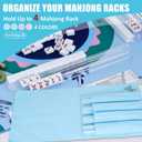 FUYIHGL Mahjong Rack with Pushers Storage Bag - Roll & Go Pink Canvas Sleeve Organizer Fits 4 Racks & Pushers - Travel Mah Jong Accessories and Gifts for Club Party | Rack Carrier Pouch Only