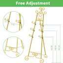 59IN Gold Easel Stand for Sign, 3 Tier Adjustable Larger Wedding Welcome Sign Holder, Art Poster Display Stand Free Standing with Chain, 1 Pack