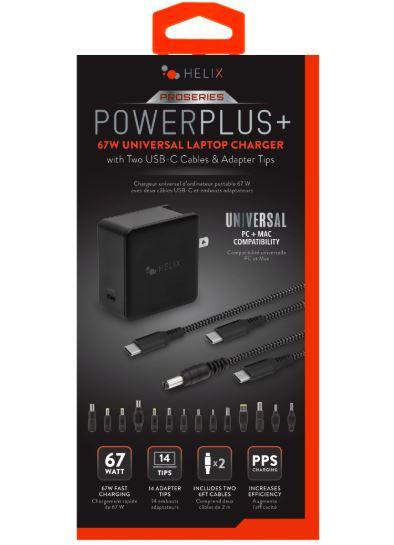 Helix ProSeries PowerPlus 65-Watt Universal Laptop Charger