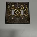 Amerelle 65TTDB Filigree Wallplate, 2 Toggle, Cast Metal, Aged Bronze, 1-Pack