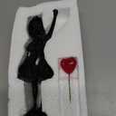 Banksy Street Graffiti Art Statue,Love Balloon Girl Statue,Room Decor Statue,Resin Statue Ornaments,Living Room Dining Desk Decorations,Bookshelf Decorative Objects,Modern Home Decor(Black)