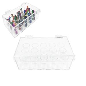 Orthodontic Ligature Ties Storage Box, YOUYA DENTAL 15 Holes Orthodontic Elastomeric O-Rings Braces Rubber Bands Case Ortho Orthodontic Ligature Tie Stick Holder Storage Box Acrylic Clear Organizer