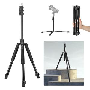 NEEWER Photography Light Stand, 1.5-6.4ft/47-195cm Aluminum Reversible Studio Lighting Tripod, Portable Phone Video Stand w/ 1/4" Screw for Strobe Light Camera Softbox, 4.4lb/2kg Load, ST195