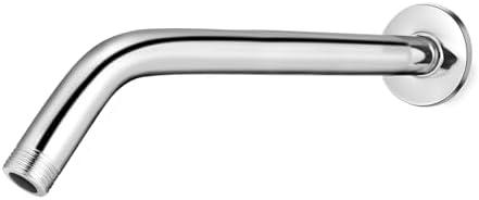Shower Arm with Flange, Wall Mount Shower Head Pipe Extension Arm for Fixed Shower Head & Handheld Showerhead, 8 Inch, Chrome