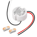 2 Pack Waterproof IP67 LED Driver 12 Watts, LED Power Supply 24V 0.5A, Round 120V to 24V Transformer for Indoor and Outdoor LED Lighting