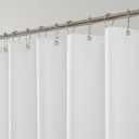 Water-Repellent Fabric Shower Curtain Liner - Hotel Quality Machine Washable, 3 Heavy-Duty Magnets with Rustproof Grommets & Weighted Hem, Standard Size 72x72in White