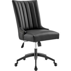 Modway Empower Channel Tufted Vegan Leather Office Chair Black 27 x 22 x 38.5