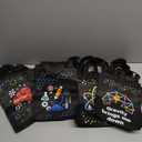 Ferraycle 24 Pcs Science Party Favor Bags Truck Goodie Gift Treat Bag Non Woven Birthday Party Decorations for Kids(Dark Color,Cool)