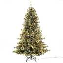 6/7.5/9 FT Artificial Christmas Tree Pre-Lit Hinged Holiday Tree ...