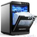 EUHOMY Nugget Ice Maker Countertop, 40Lbs/24H Pebble Ice Maker Machine, Self-Cleaning Countertop Sonic Ice Makers with Ice Scoop&Basket, Pellet Ice Maker Machine for Home/Kitchen/Office (Black)