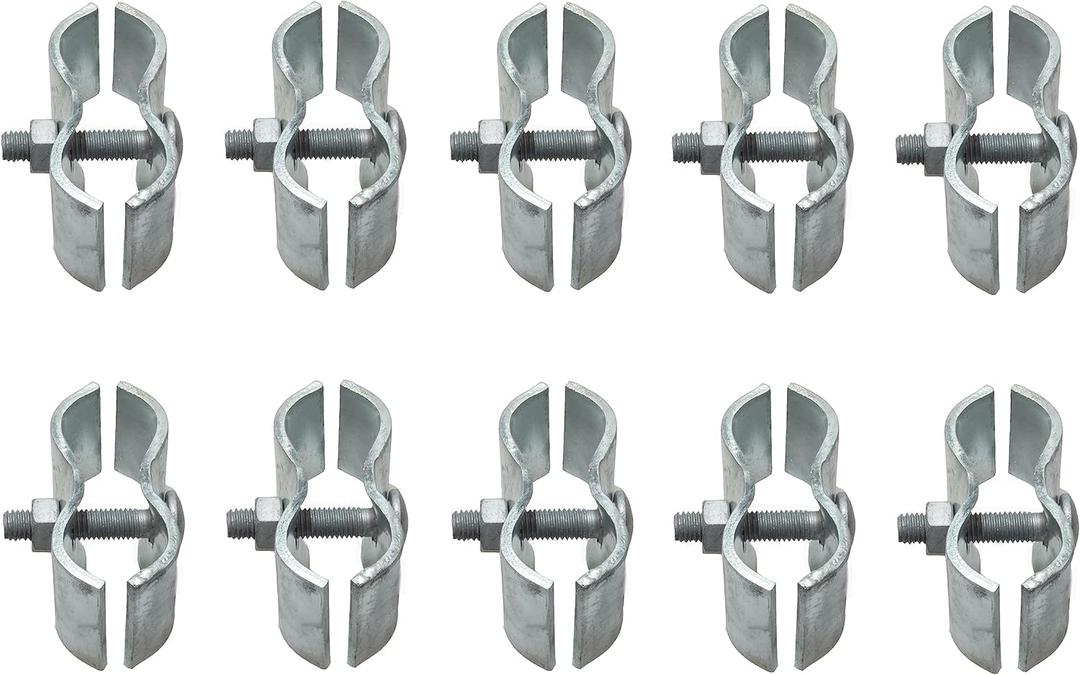 10 Set Chain Link Fence Panel Clamps 1-3/8" Dog Kennel Panel Clamp for Round Pipe Panel Frame