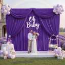 10FTx12FT Purple Backdrop Curtains for Weddings, Birthdays and Photography | 2 Panels 5x12 ft,Wrinkle-Free,Premium Polyester Drapes, Silky Washable, 4 in Rod Pocket for Baby Shower and Receptions, W5' x H12'