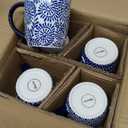 Selamica 10 OZ Coffee Mugs Set of 4, Small Coffee Cups Ceramic with Handle, Coffee Mug for Cappuccino Latte Cocoa Milk Tea, Dishwasher Microwave Safe, Vintage Blue