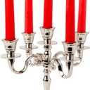 Rely+ 5 Arm Baby Candelabra Silver Glossy 8 Inch Taper Candle Holders Gothic Decorations Candlesticks Holder Home Decor Wedding Parties Centerpiece for Dining Table