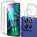 RONFUS 2 Pack Tempered Glass Screen Protector for Motorola Moto G 5G 2025 with 2 Pack Camera Lens Protector,Ultra HD, Anti-fingerprint Case Friendly