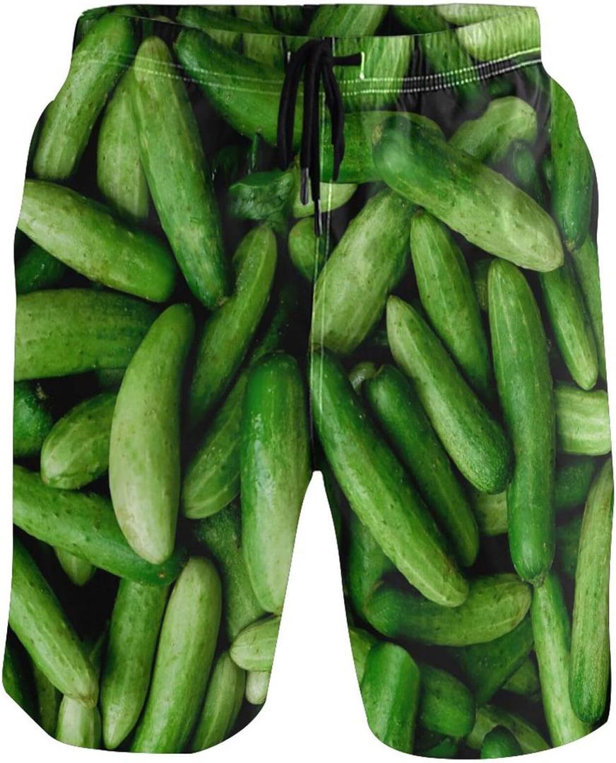 Men's Beach Shorts Swim Trunks Quick Dry Swim Shorts for Men (Green, XXL)