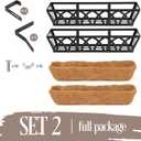 2 Pack 24IN Window Box Railing with Adjustable Brackets, Hanging Flower Planter Basket with Coco Liner for Outdoor Balcony Porch Fence Patio (Black)