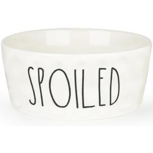 27OZ Ceramic Dog Bowl - 6 Inch Small Food Water Bowl, Heavy Duty Non-Slip Dog Dish for Medium Dogs, Food Grade Porcelain Pet Feeder Bowls, Microwave & Dishwasher Safe, White