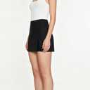 Tummy Control Skirt for Women, High Waist Bodycon Mini Skirt with Side Slit, Trendy Split Hem Casual Bottoms (Black, XS)