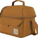 Carhartt 12 Can Two Compartment Lunch Box | Durable, Fully-Insulated Lunch Bag for Women & Men, Large Lunchbox (Carhartt Brown) (One Size)