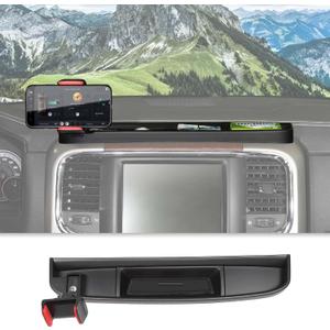 RTTCZ Dash Mount Holder Cell Phone Holder with Storage Box Kit Bracket Center Console Interior Accessories for Dodge RAM 20122017