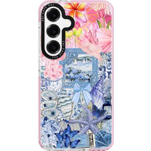 for Samsung Galaxy S25+ Case, Coastal Vintage Collage Pattern with Flowers & Shells, Military-Grade Drop Protection, Vintage Seaside Soft Slim TPU Cover with Camera Protection for Girls (Sunflower1)
