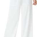Women's Palazzo Pants for 29"/31" Flowy Travel Wide Leg Yoga Pants 2026 Ladies Casual Summer Loose Beach Lounge (Medium, White)