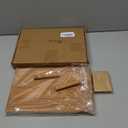 Blulu 31 Pack Wooden Earring Display Stand 7 Slots jewelry Display Holder with Earring Card for Selling Vendors Retail Show (Light Brown)