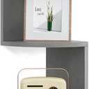 VASAGLE Corner Shelf Wall Mount, 5-Tier Floating Corner Bookshelf, Plant Shelf for Bedroom, Living Room, Bathroom, Home Office, Dove Gray