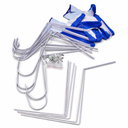 Heavy-Duty Multi-Purpose Garage Storage Hook Set with Work Gloves (White, 20 Pack)