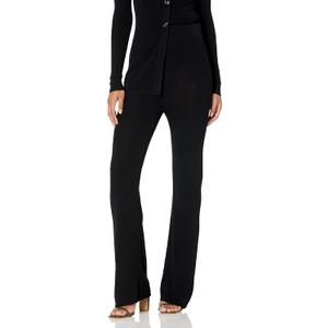 The Drop Women's Ellison Rib Flare Leg Sweater Pant (Large, Black)