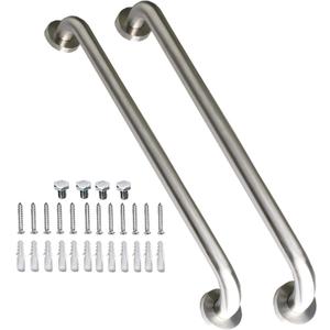 2 Pack 24 Inch Shower Grab Bar, iMomwee Satin Brushed Nickel Stainless Steel Bathroom Grab Bar Handle,Shower Balance Bar,Safety Hand Rail Support,Handicap Elderly Senior Assist Handle(1.25" Diameter)