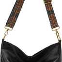 Hobo Bag for Women Crossbody Handbags Large Designer Ladies Bucket Purse PU Leather Shoulder Bags with Wide Shoulder Strap (One Size, Black)