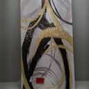 Kureful Gold Wall Decor - Black Canvas Wall Art for Living Room- Large Line Artwork - 20" x 40" Oil Painting Abstract Pictures for Bedroom Kitchen Home Office