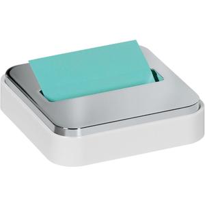 Post-it Notes Dispenser for 3" x 3" Pop-up Sticky Notes, White & Silver, Easy One Handed Dispensing