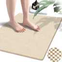 godehone Shower Mats Non Slip Without Suction Cups, PVC Loofah Bathroom Mats, Loofah Mats for Shower and Bathroom, Quick Drying, 23.6 34.6 Inch, Beige