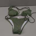 Women's Triangle Bikini Sets Two Piece Double Straps Halter Swimsuit Tie Side String Cheeky Bathing Suits XS