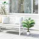 Der Rose 28'' Artificial Palm Tree Tall Fake Tropical Faux Trees Indoor and Outdoor for Home Bathroom Porch Outside Patio Decor (White Pot)