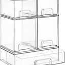 Vtopmart Stackable Storage Drawers Set of 5, Clear Plastic Organizer Bins for Baby Bottle, Beauty Supplies Storage, Ideal for Kichen Countertop, Vanity, Bathroom, Cabinet, Pantry Organization