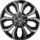 Premium Universal Hubcaps 17 inch, Compatible with Steel Wheels, Set of 4 (Black-Gunmetal Grey)