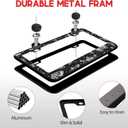 License Plate Frames 2 Pack for Women Men Car Plate Holder Cover Butterfly Insects Specimen Black Metal Tag Frame Stainless Steel Car Front Rear Plate Decor