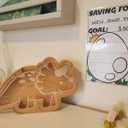 Wooden Dinosaur Piggy Bank for Boys and Girls - Fun Money Saving Dino Piggy Bank for Kids - Perfect for Children and Toddlers of Any Age to Learn About Savings, Responsibility and Long Term Goals