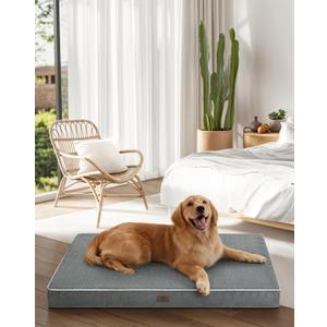 Large Dog Bed - Dog Crate Bed Orthopedic Large Sized Dog Beds,Washable & Waterproof Cover Big Plush Comfort Pet Bed Mat, Egg Crate Foam Bed (35.0"L22.0"W3.5"Th)