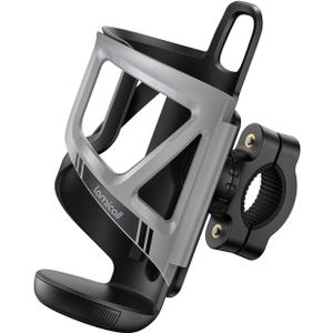 Lamicall Bike Water Bottle Holder - [Tracker Storage] [for Handlebar & Frame] Bike Cup Holder, Bicycle Drink Cage, Cycling Bike Water Bottle Cage with Screws Tool, for 2.28-3.39" Diameter Bottles